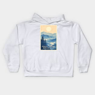 Great Smoky Mountains national park travel poster Kids Hoodie